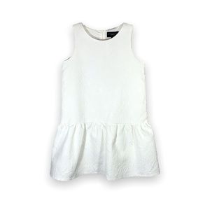 Victoria Beckham for Target Girls White Jacquard Drop Waist Dress Size Medium